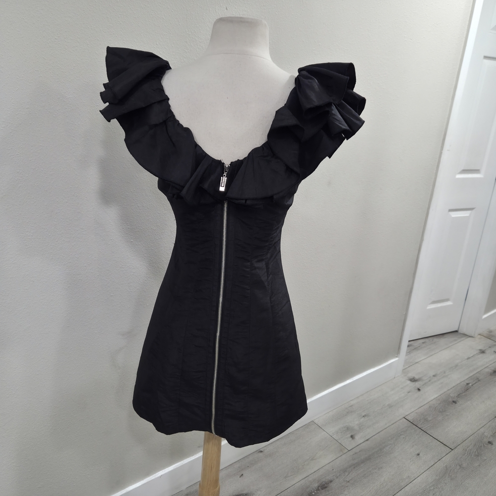 Alexander Wang Black Ruffle Mini Dress